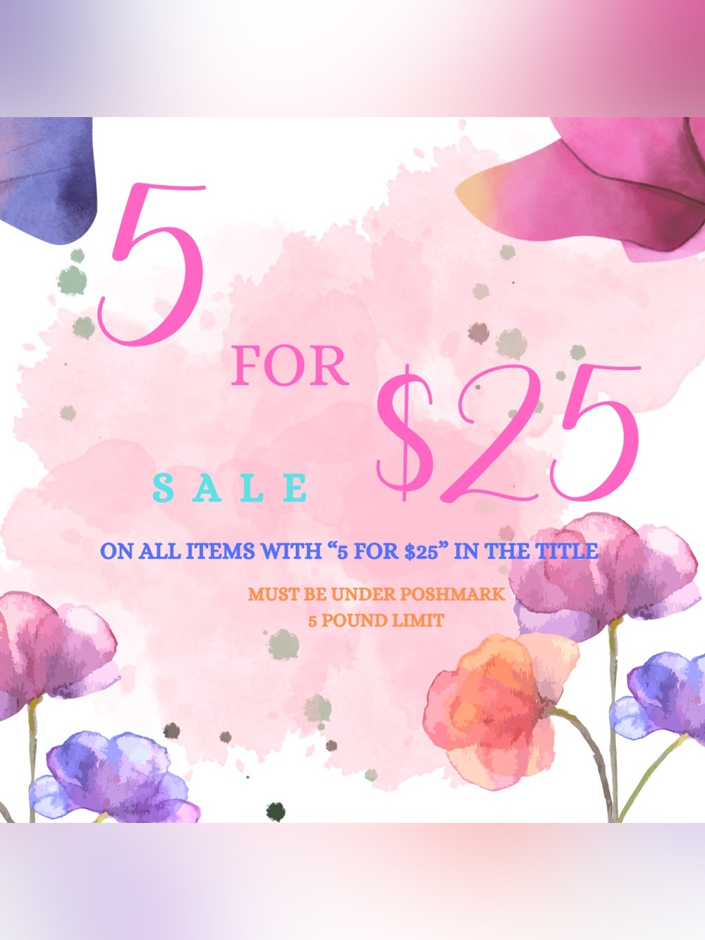5 for $25 Sale Alert